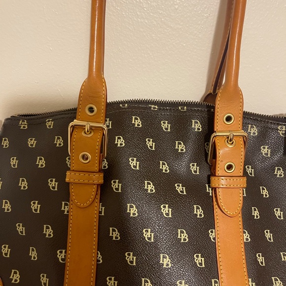 Dooney & Bourke Dark Brown Leather Logo Bag - Picture 3 of 4
